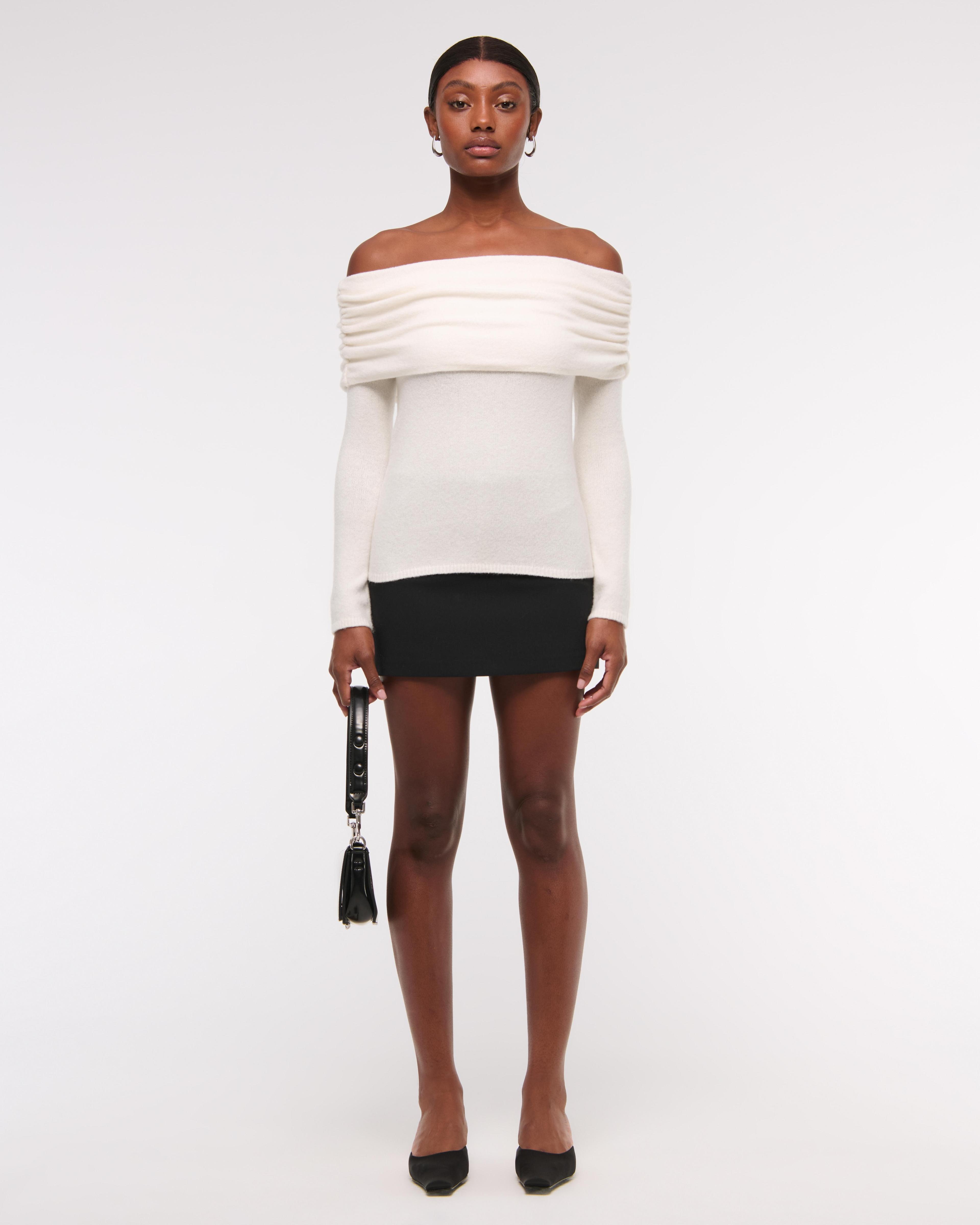 Foldover Off-The-Shoulder Sweater Product Image