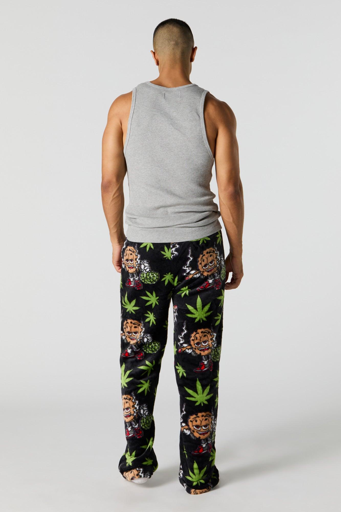 Printed Plush Pajama Pant Male Product Image