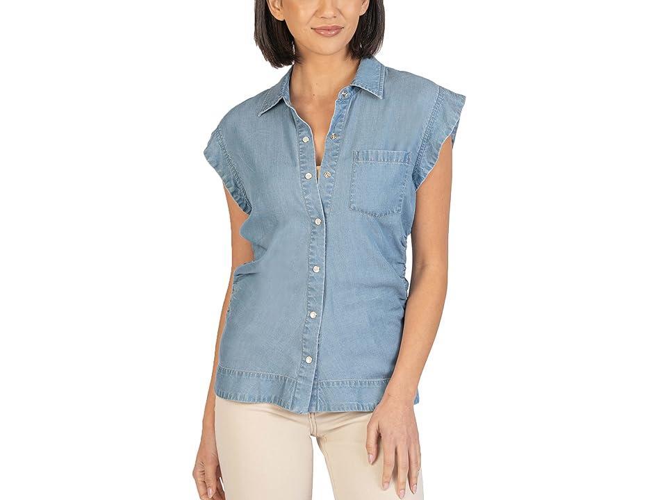 KUT from the Kloth Annabeth Top (Medium Wash) Women's Clothing Product Image