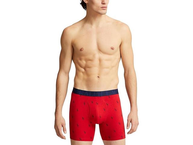 Polo Ralph Lauren Classic Fit Stretch Boxer Brief 3-Pack (Cruise Navy/Rl2000 Red/Cruise Navy All Over Pony Player/Andover Heather) Men's Underwear Product Image