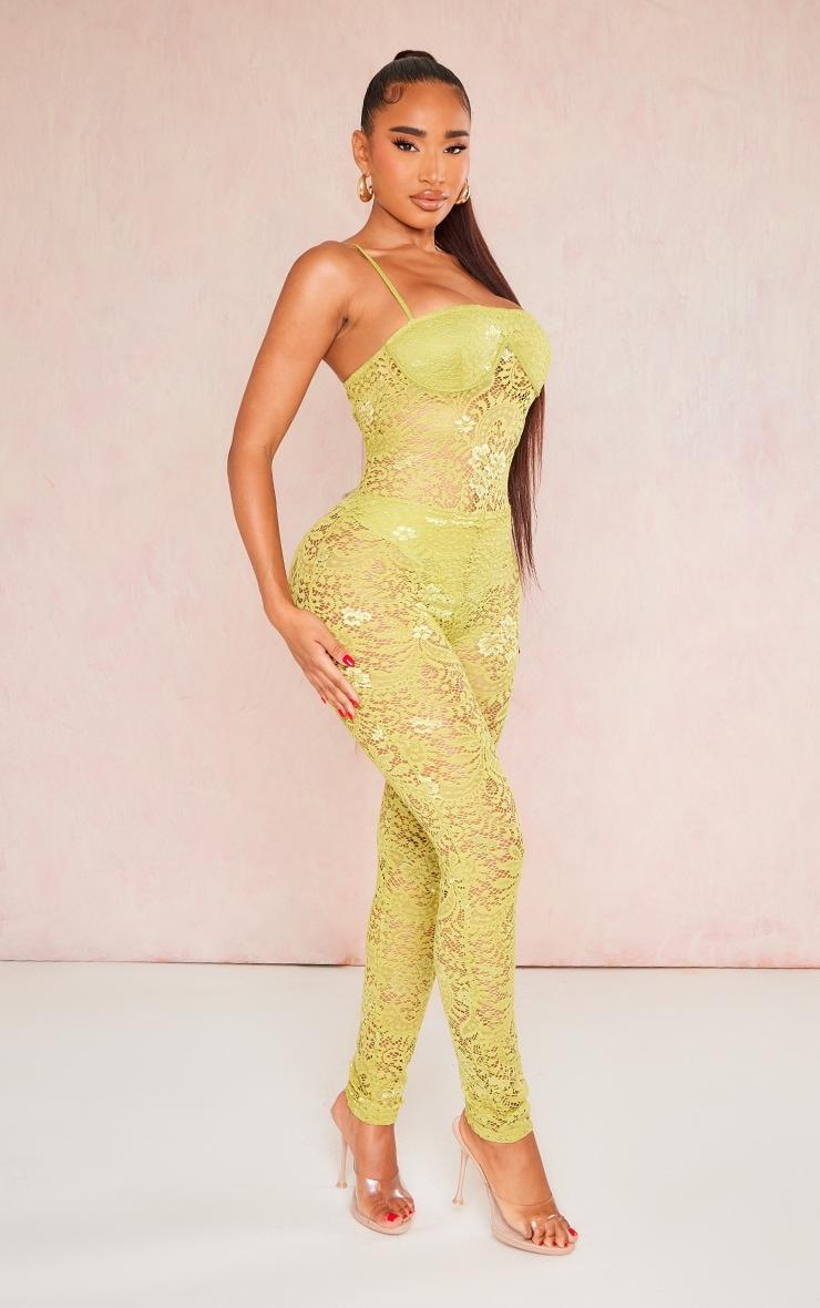 Shape Lime Lace Panties Insert Jumpsuit Product Image