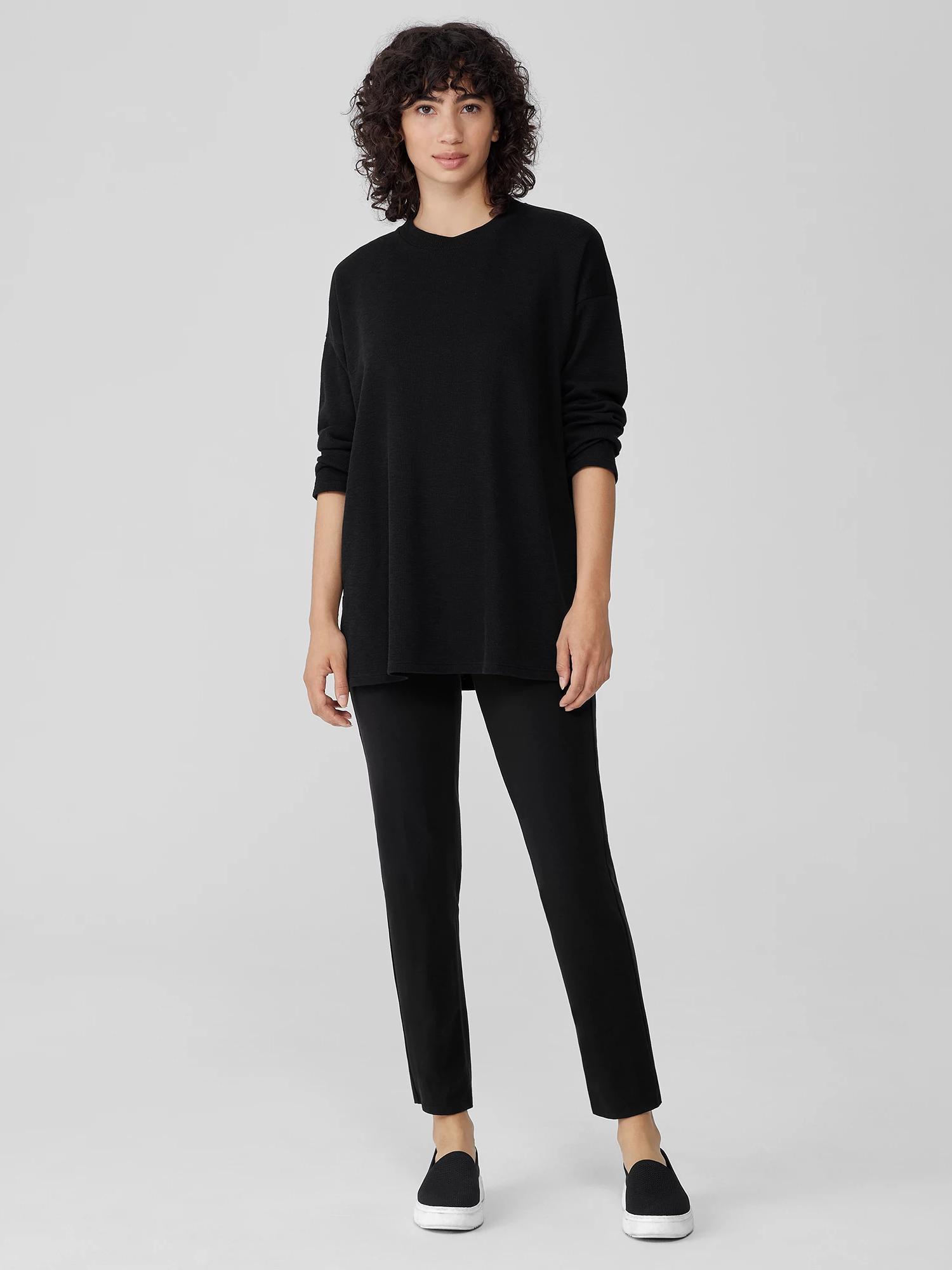 EILEEN FISHER Pima Cotton Stretch Jersey High-Waisted Pantfemale Product Image