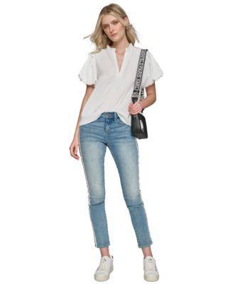 Karl Lagerfeld Paris Womens Logo Taping Jeans Product Image