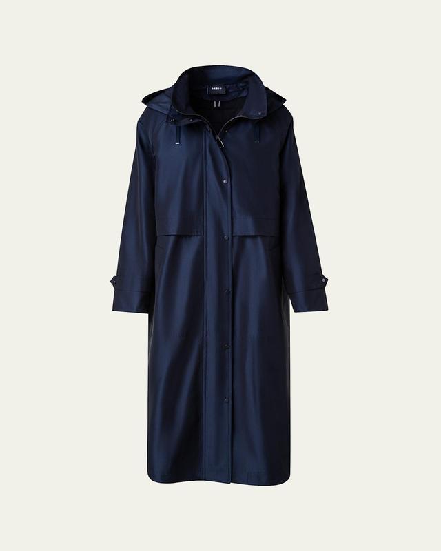 Womens Silk Taffeta Hooded Coat Product Image