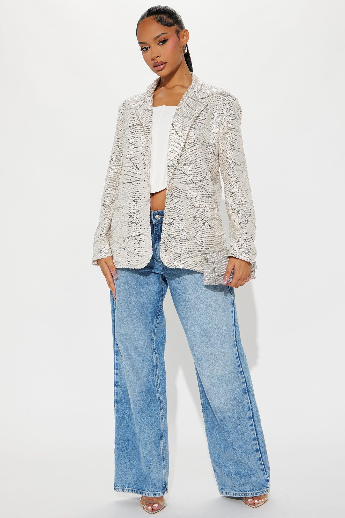 Always Stand Out Sequin Blazer - Silver Product Image