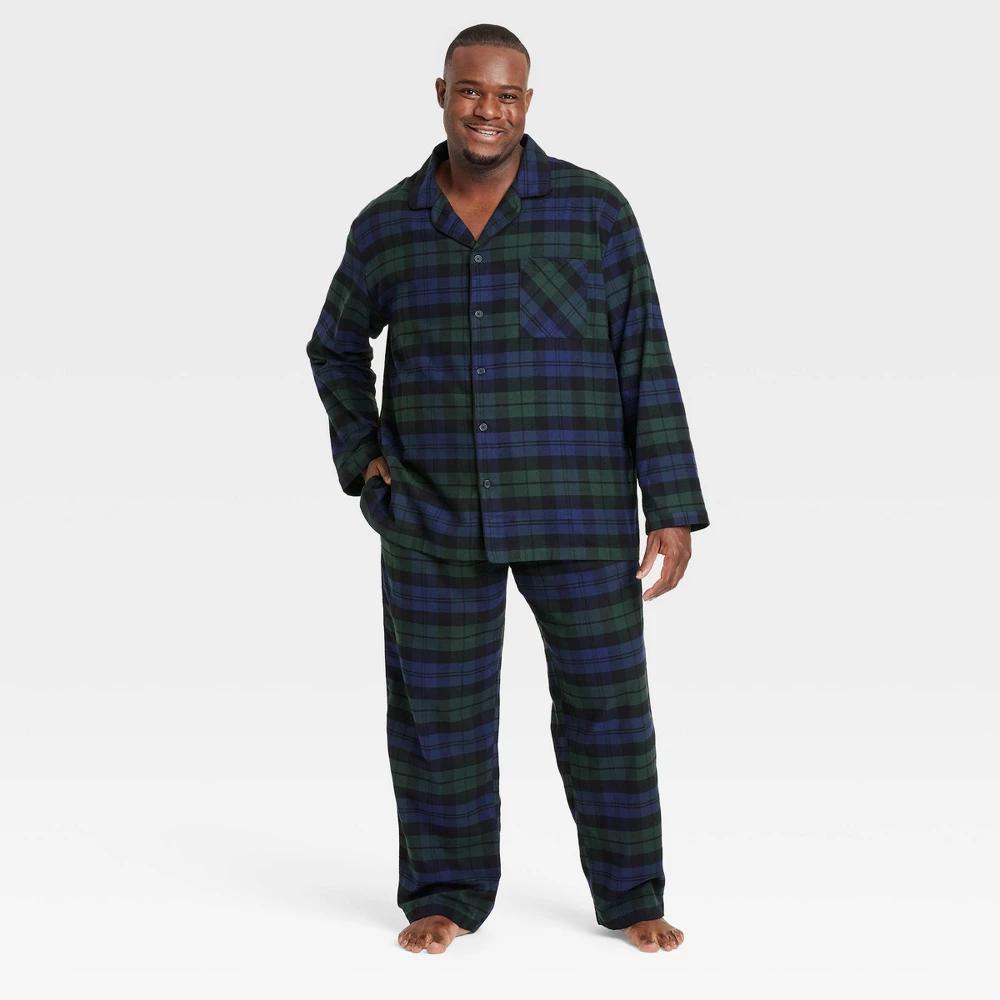 Mens Big & Tall Buffalo Check Woven Pajama Set - Goodfellow & Co Green XLT Product Image