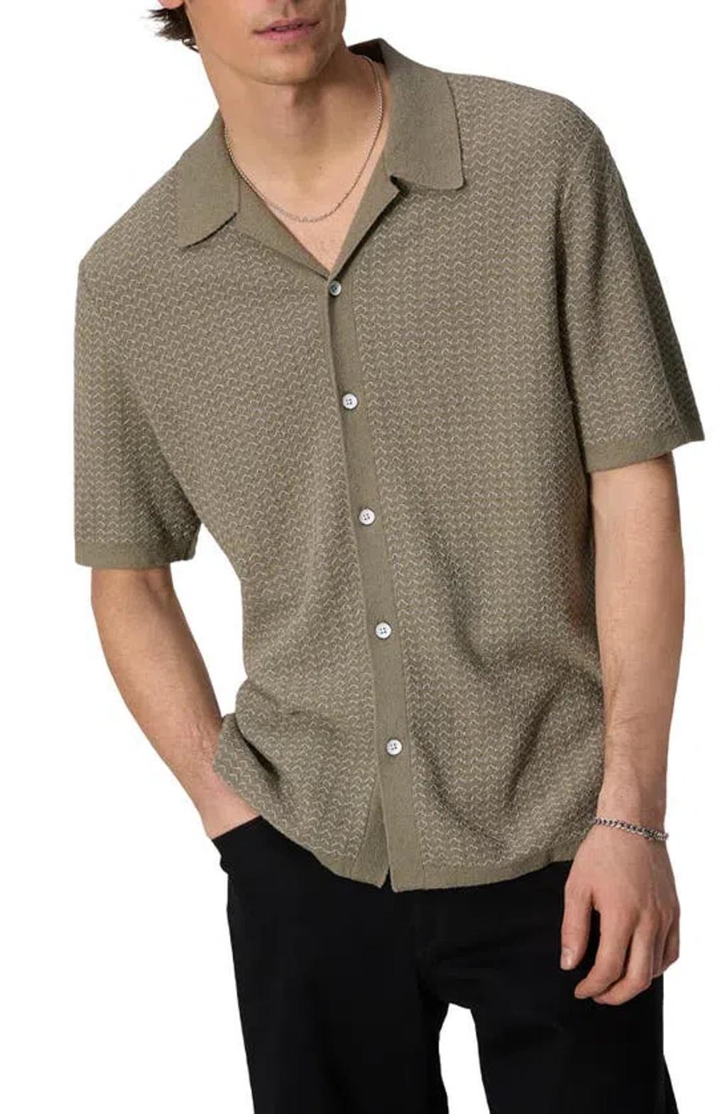 Avery Jacquard Knit Camp Shirt In Vetiver Product Image