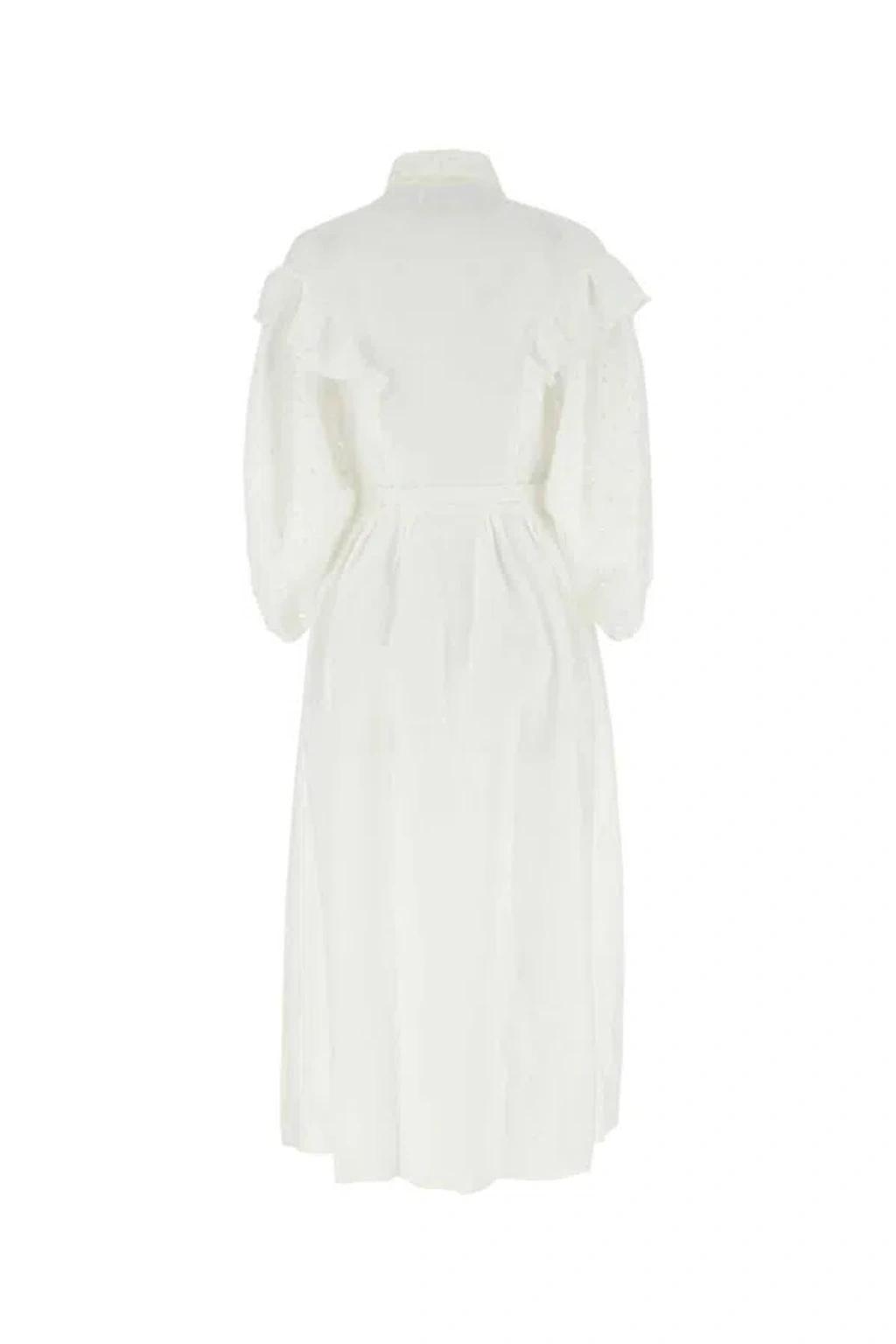 Chloe Woman White Linen Dress Product Image