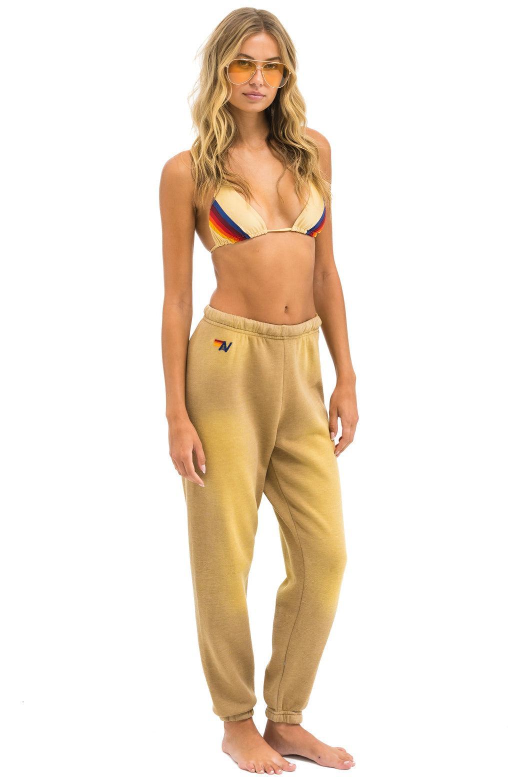 5 STRIPE SWEATPANTS - FADED TAN Female Product Image