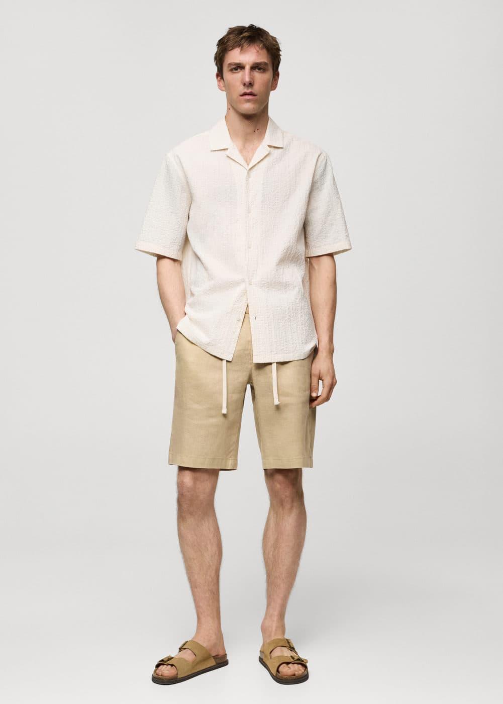 Mango Mens Drawstring Detail Bermuda Shorts Product Image