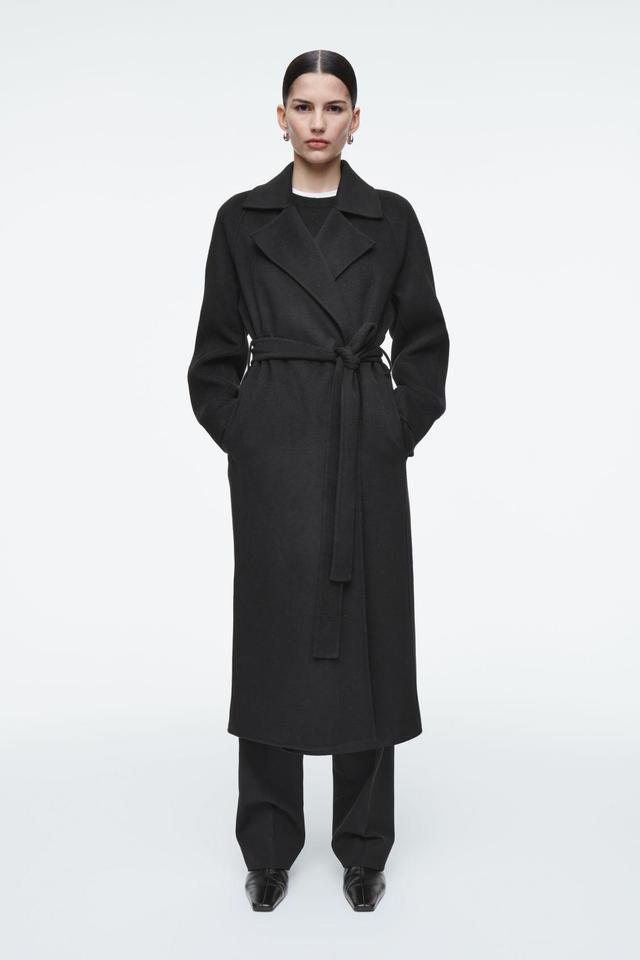 BELTED DOUBLE-FACED WOOL COAT Product Image