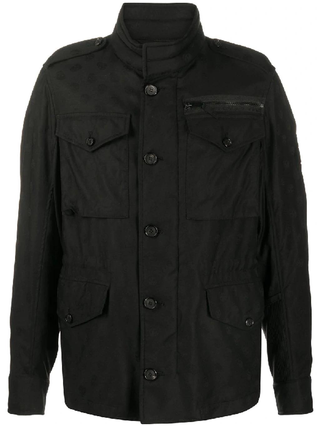 Skull Jacquard Jacket In Black Product Image