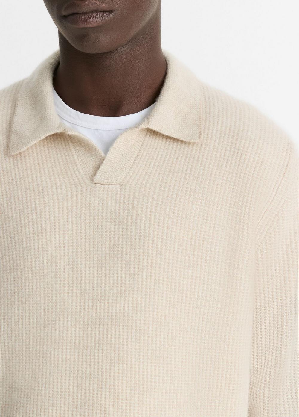 Plush Cashmere Thermal Johnny-Collar Sweater Product Image