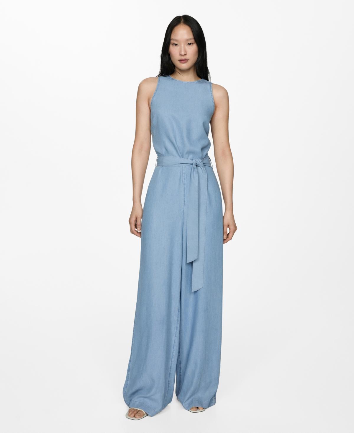 Mango Womens Bow Detail Lyocell Jumpsuit Product Image