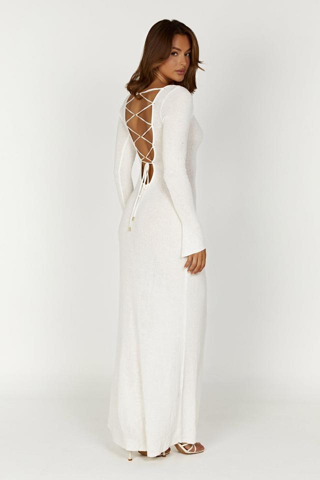 Talia Maxi Open Back Knit Dress - Ivory Product Image