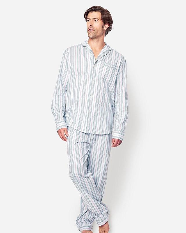 Petite Plume™ men's pajama set in vintage french stripe Product Image