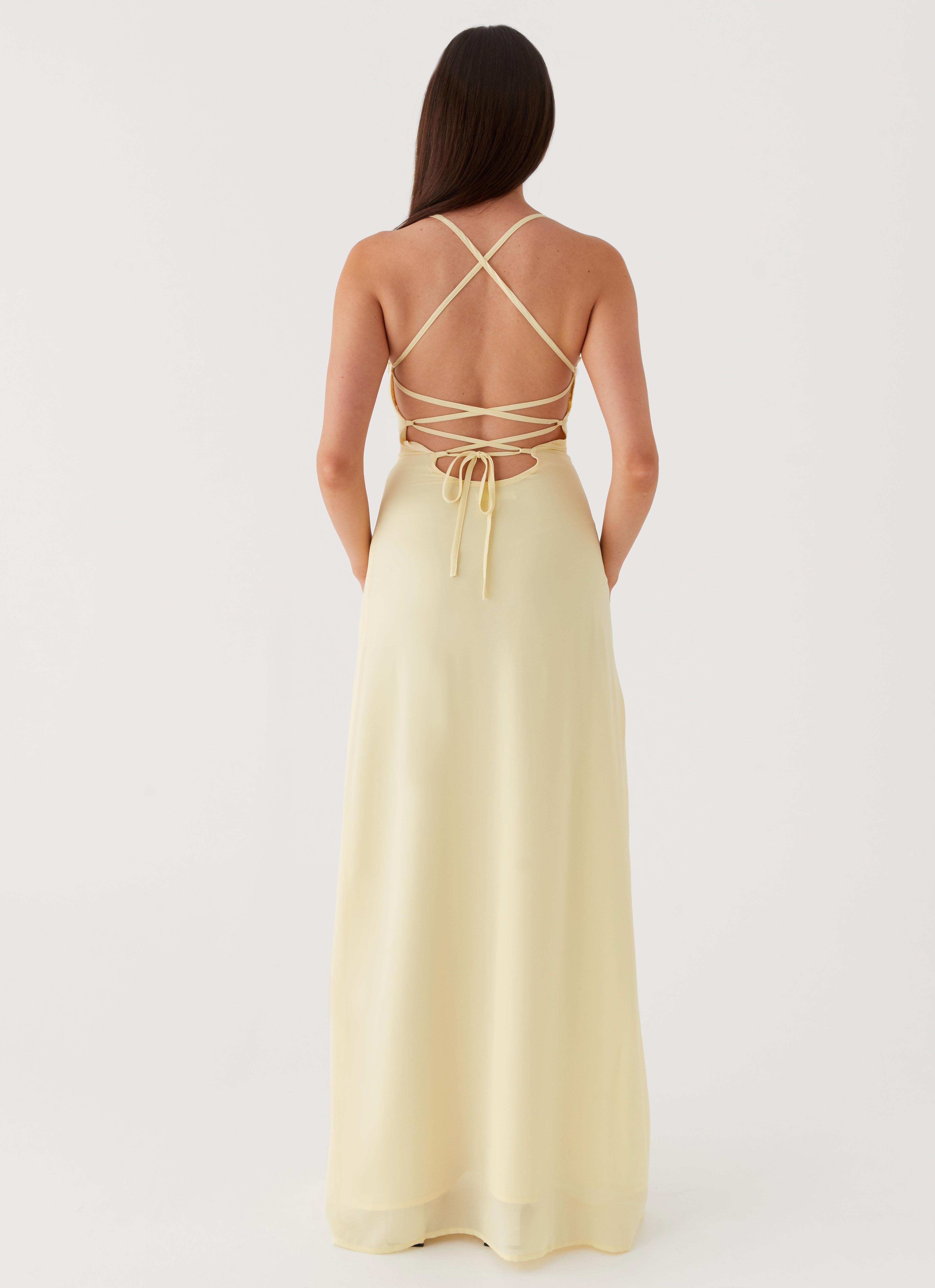 Aveline Bustier Maxi Dress - Yellow Product Image