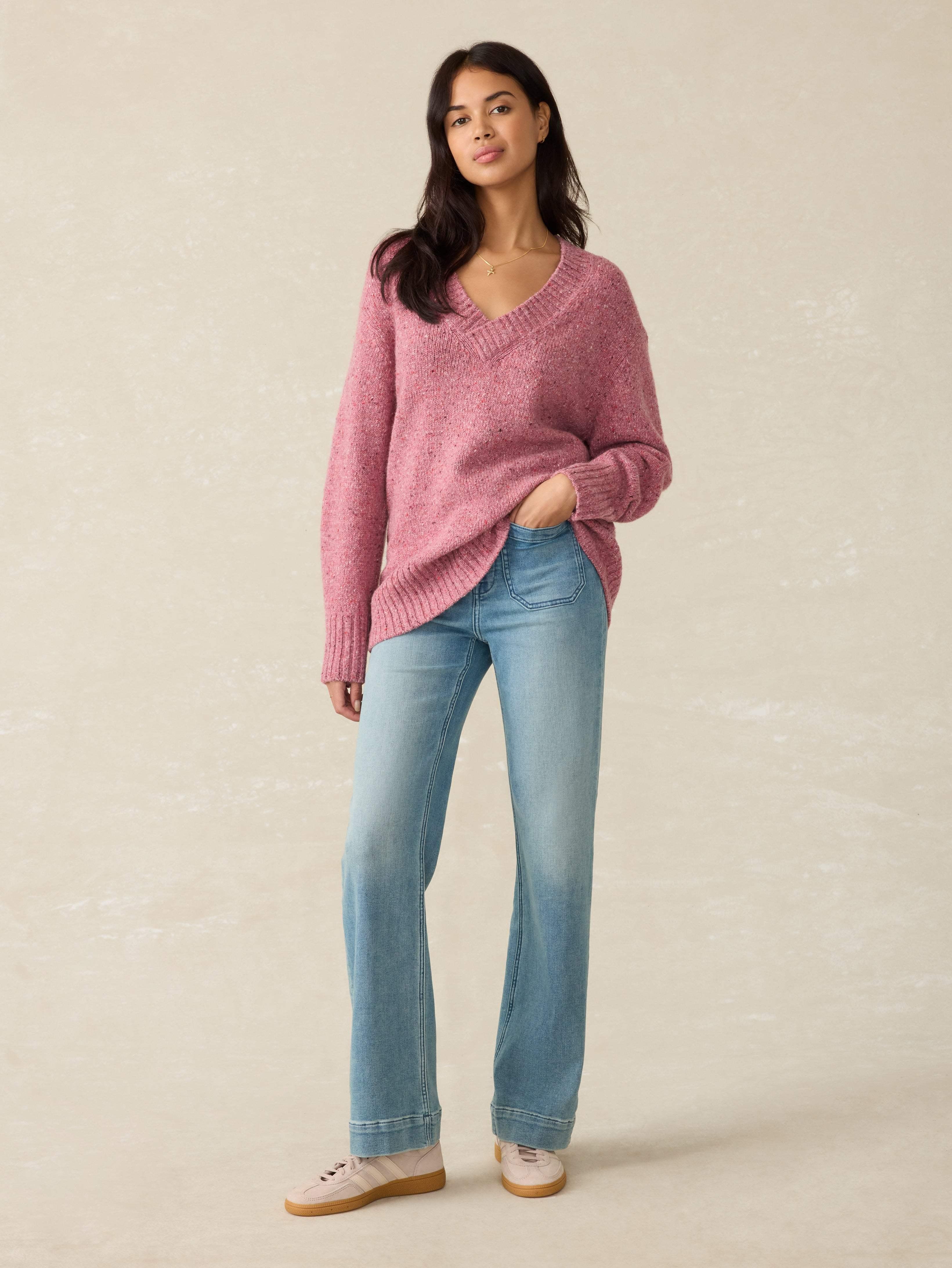 Driftwood Donegal Sweater - Berry Shake Female Product Image