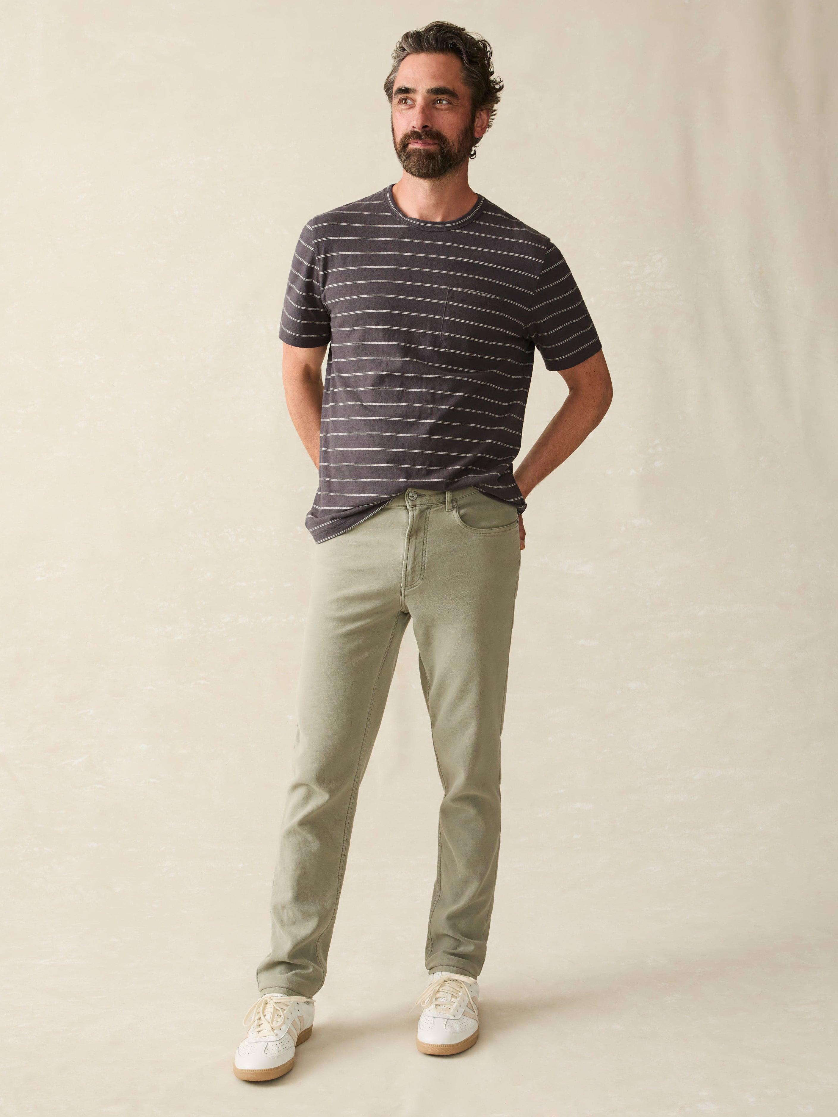 Stretch Terry 5-Pocket Pant - Faded Olive Male Product Image