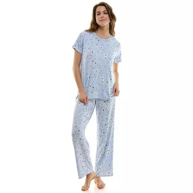 Womens Croft & Barrow Short Sleeve Pajama Top & Pajama Pants Set Product Image