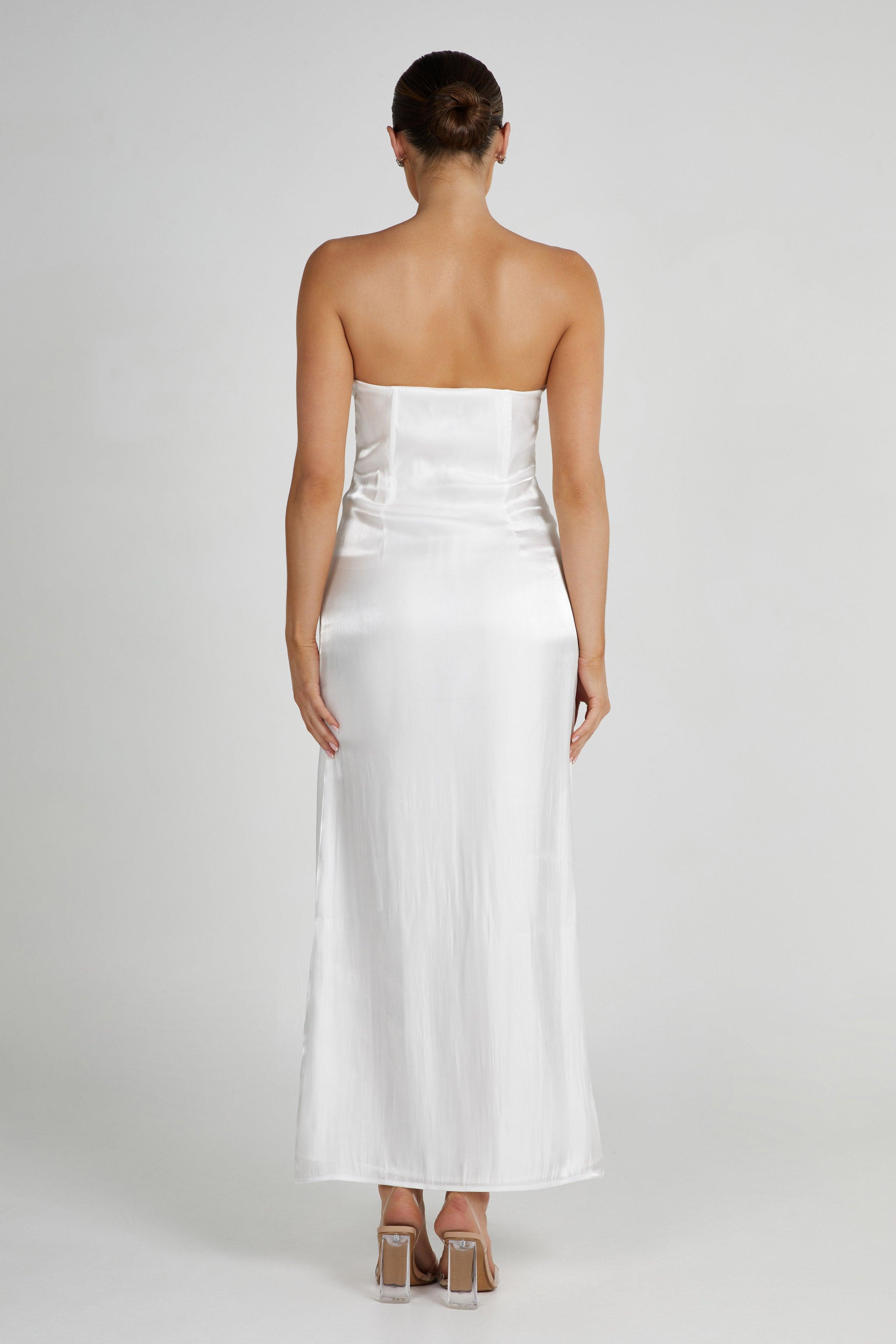 Chantelle Liquid Satin Midi Dress - White Product Image