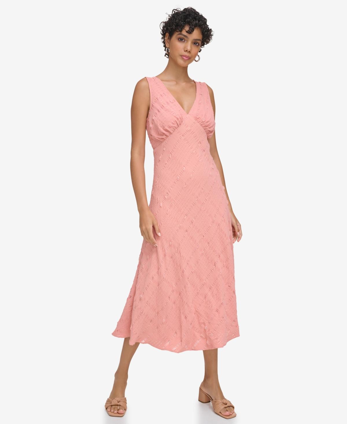 Calvin Klein Womens Sleeveless V-Neck Midi Dress Product Image