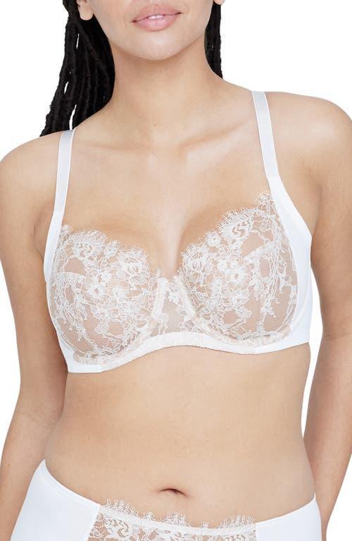 Skarlett Blue Womens Entice Lace Full Coverage Underwire Bra - White Product Image