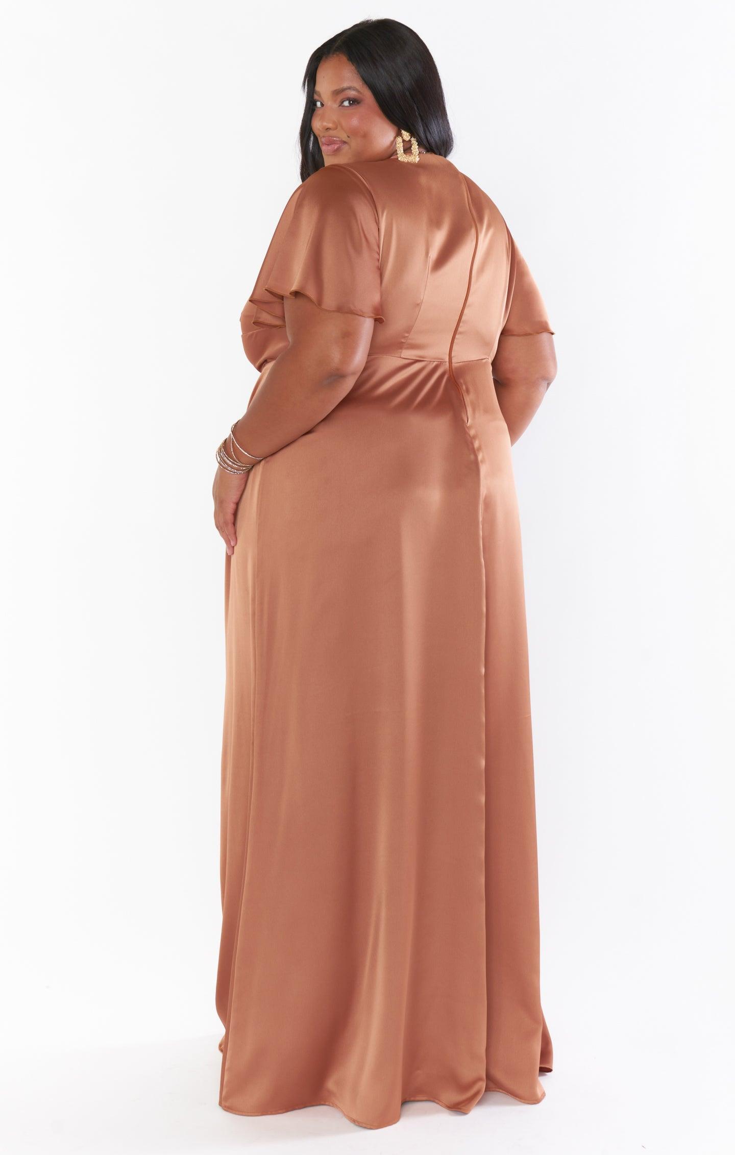 Rome Twist Gown ~ Copper Luxe Satin Product Image