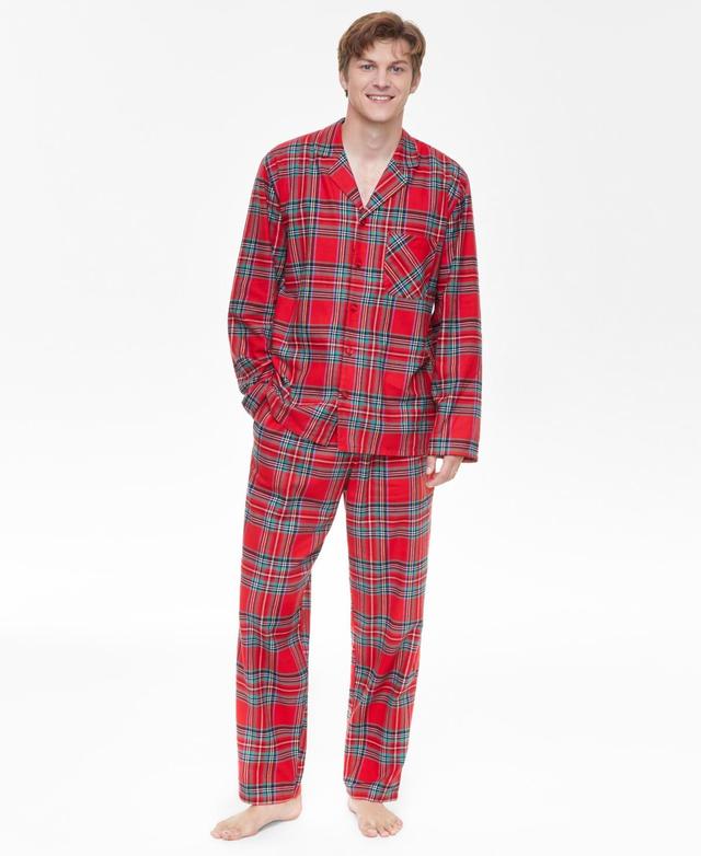 Family Pajamas Mens 2-Pc. Brinkley Cotton Plaid Notch-Collar Pajamas Set, Created for Macys Product Image