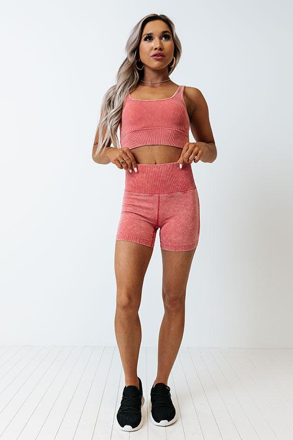 Doing The Most High Waist Biker Shorts in Rose Product Image