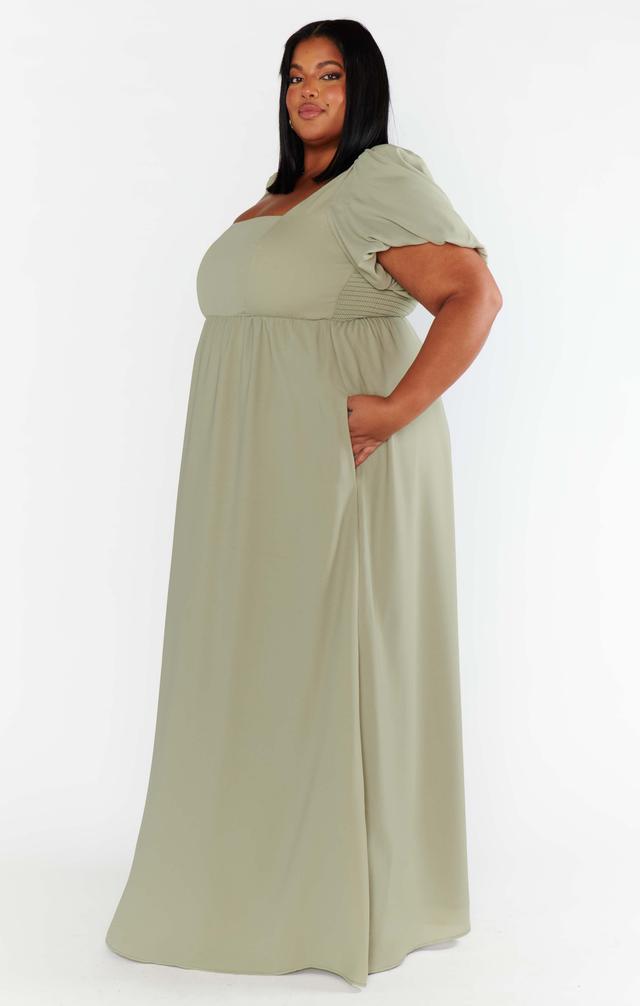 Nora Maxi Dress ~ Moss Green Crisp Product Image