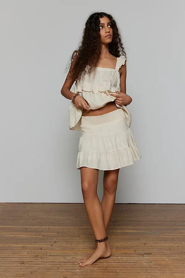 Urban Renewal Made In LA EcoVero Linen Tiered Mini Skirt Womens at Urban Outfitters Product Image