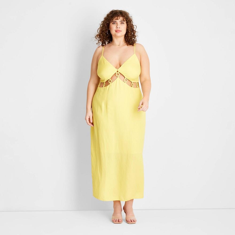 Womens Sleeveless Ring Detail Maxi Dress - Future Collective with Jenee Naylor Light Yellow 17 Product Image