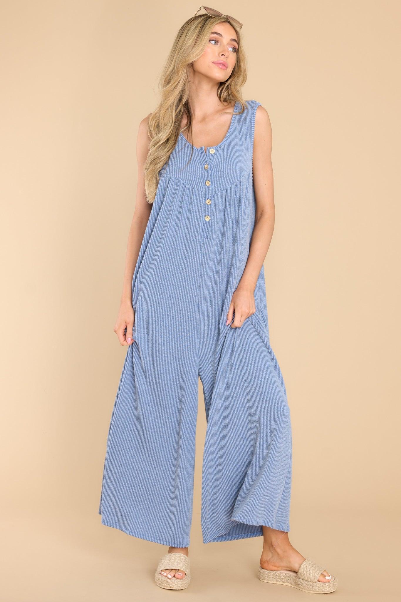 Classic And Timeless Blue Jumpsuit Product Image