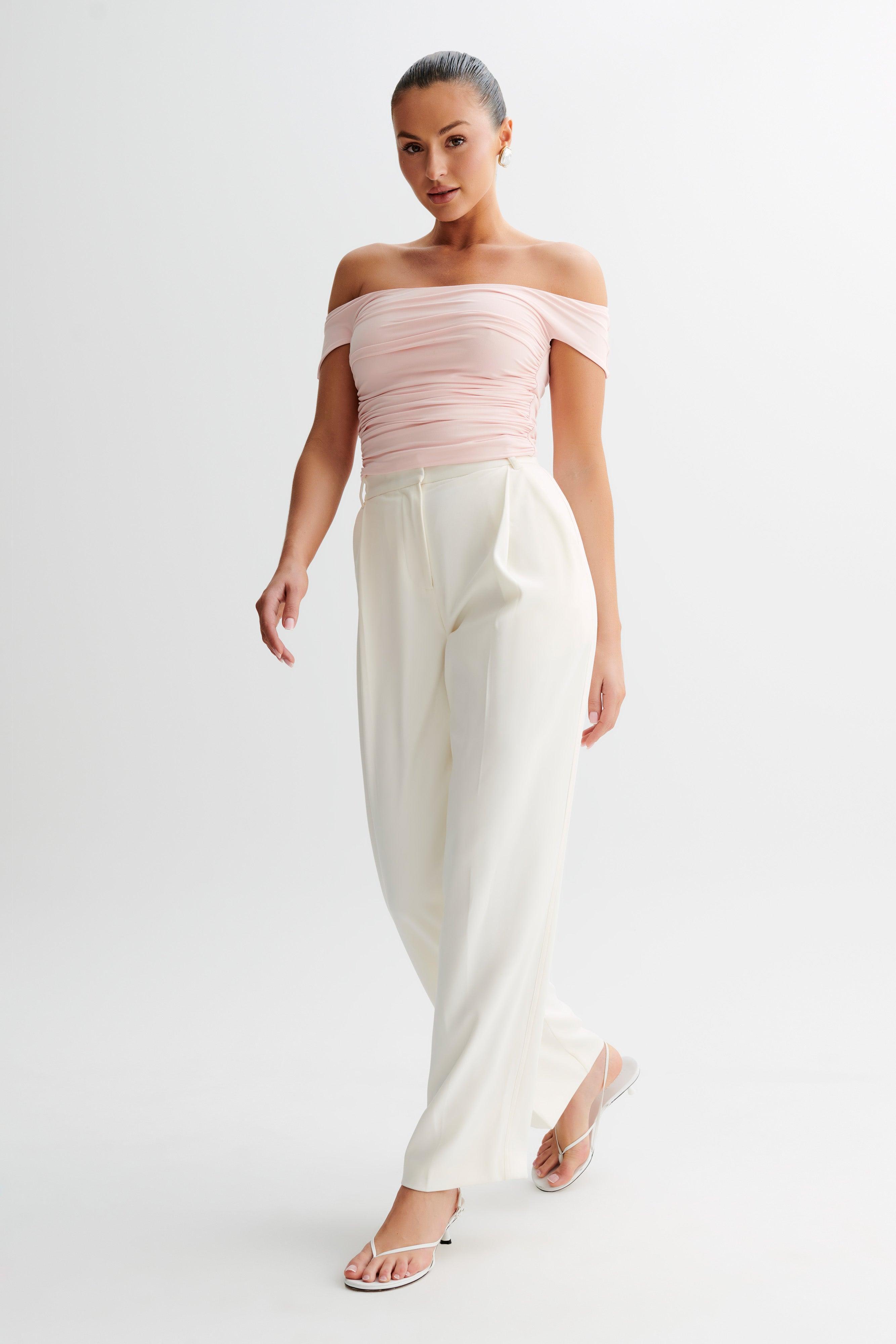 Piper Ruched Off Shoulder Top - Pale Pink Product Image