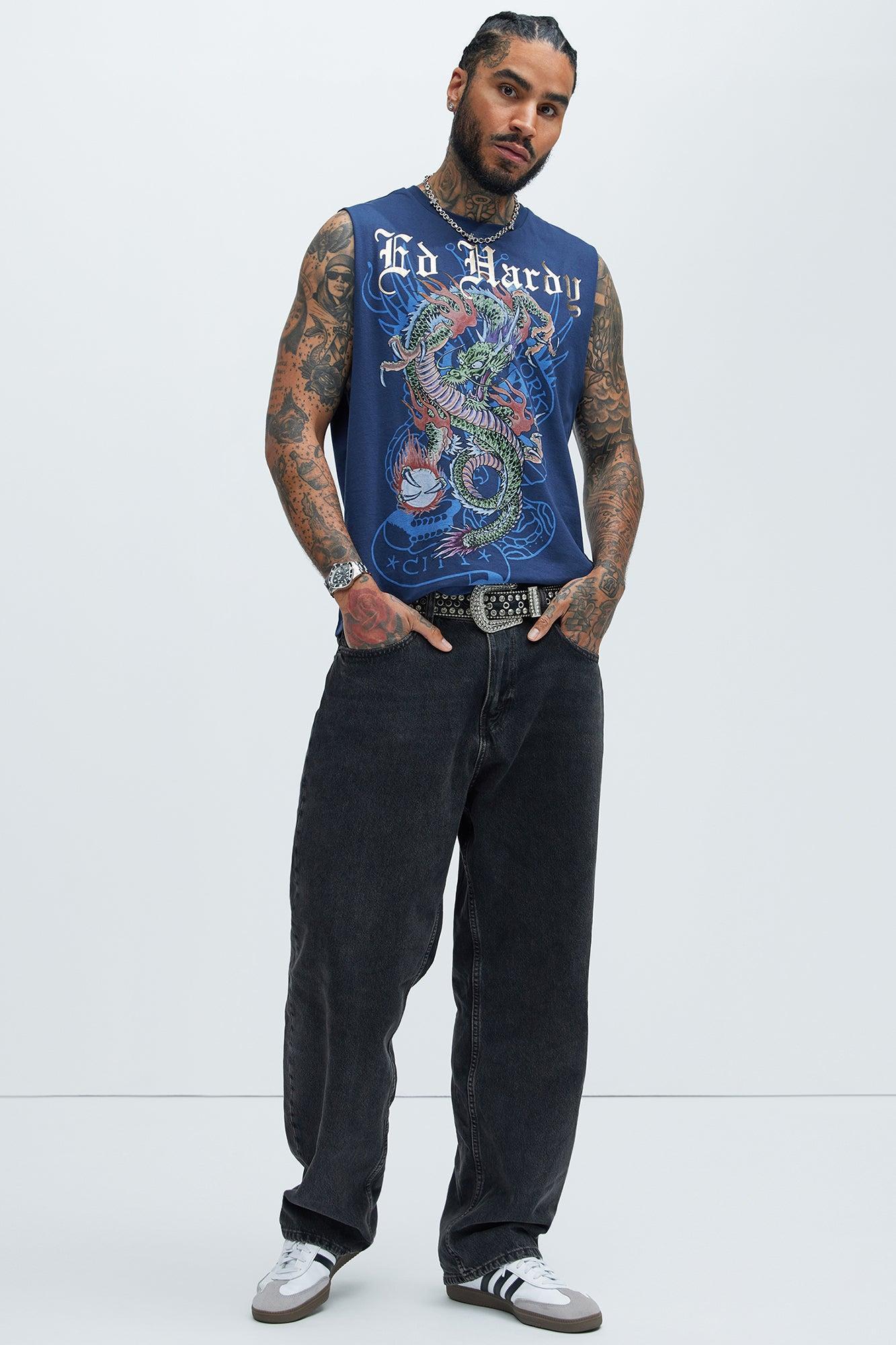 Ed Hardy Dragon Muscle Tee - Midnight Blue Product Image