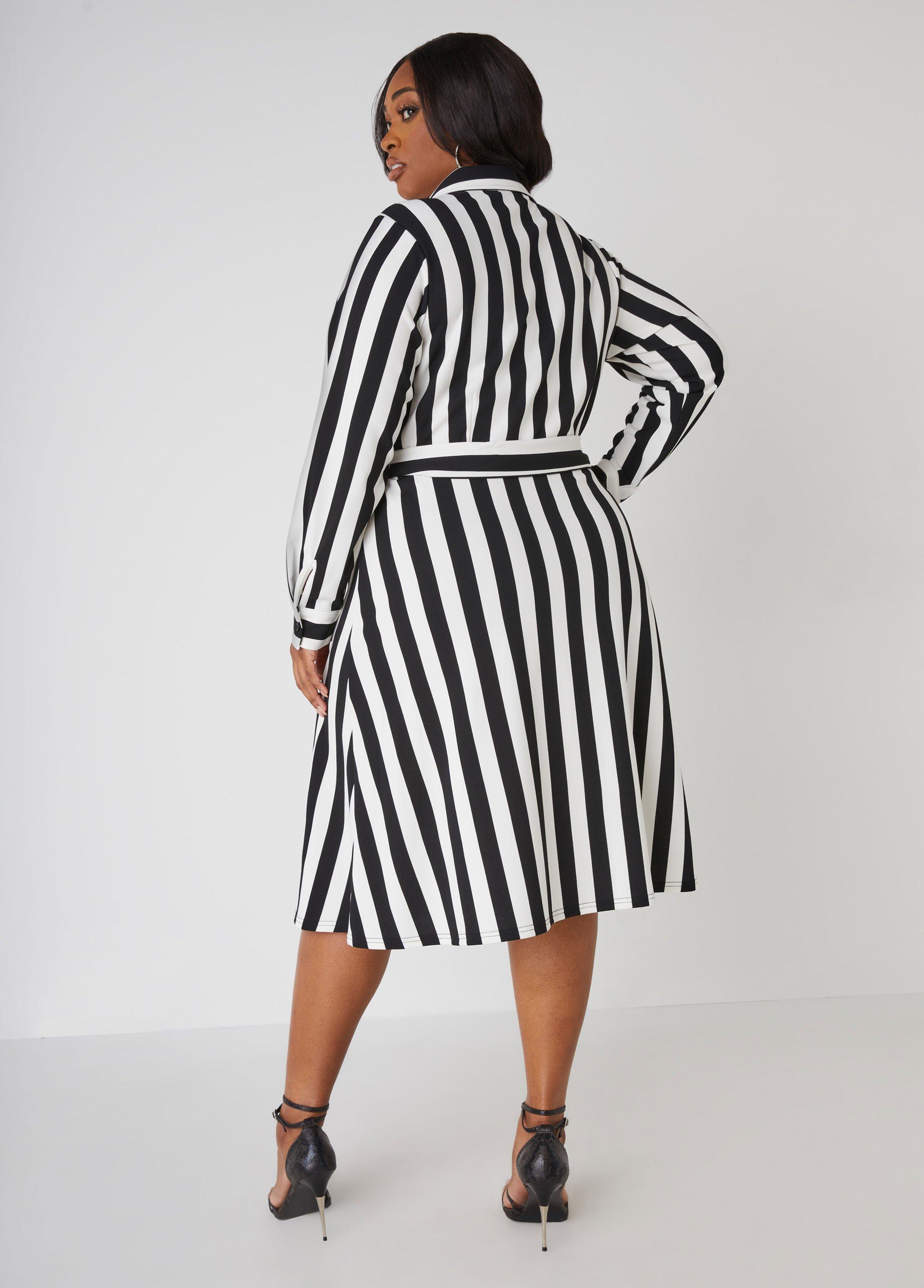 Striped A Line Shirtdress Product Image