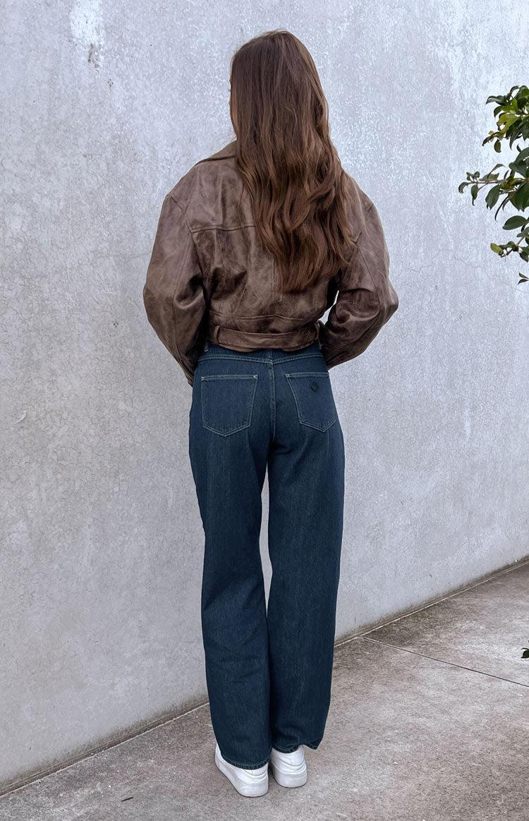 Abrand Kaley Slouch Blue Denim Jeans Product Image