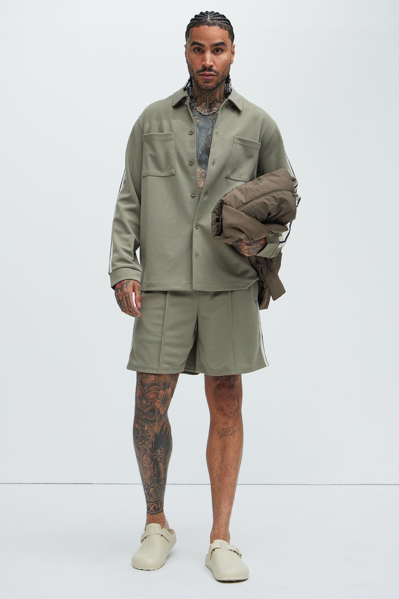 Dennis Relaxed Shorts - Olive Product Image