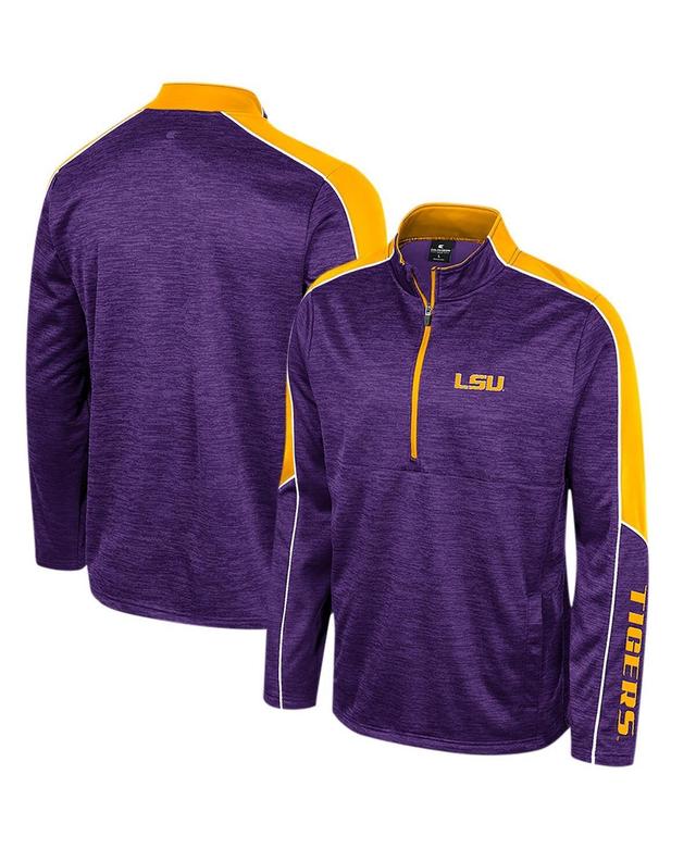 Mens Colosseum LSU Tigers Marled Half-Zip Jacket Product Image