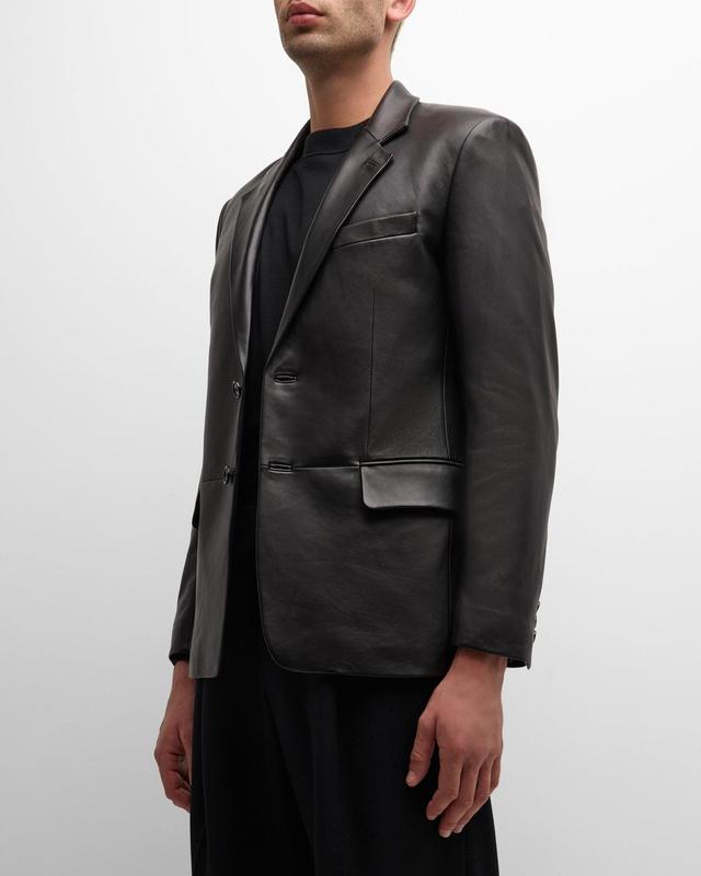 Mens Classic Leather Blazer Product Image