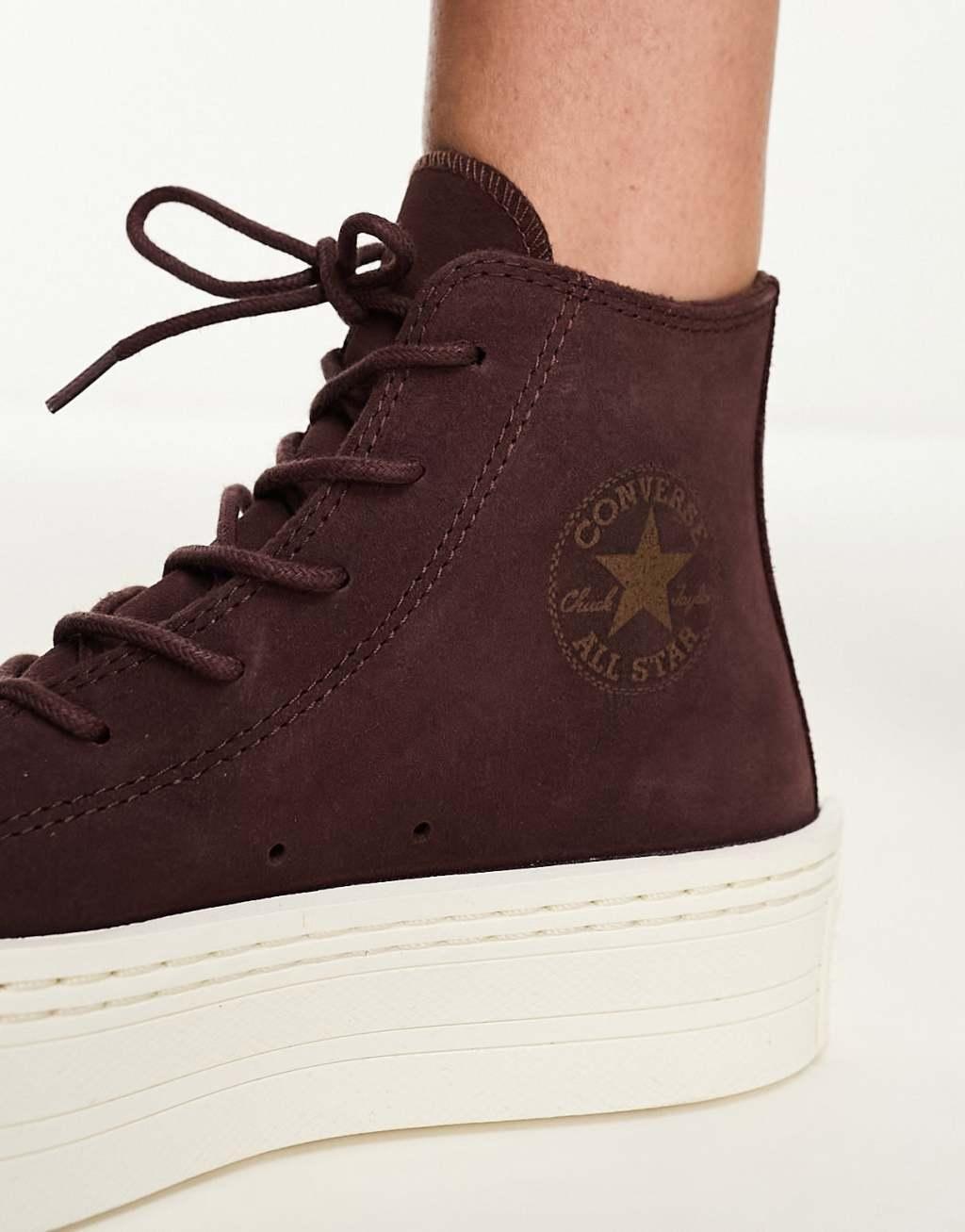 Converse Chuck Taylor All Star Modern Platform Hi Top sneakers in dark brown Product Image