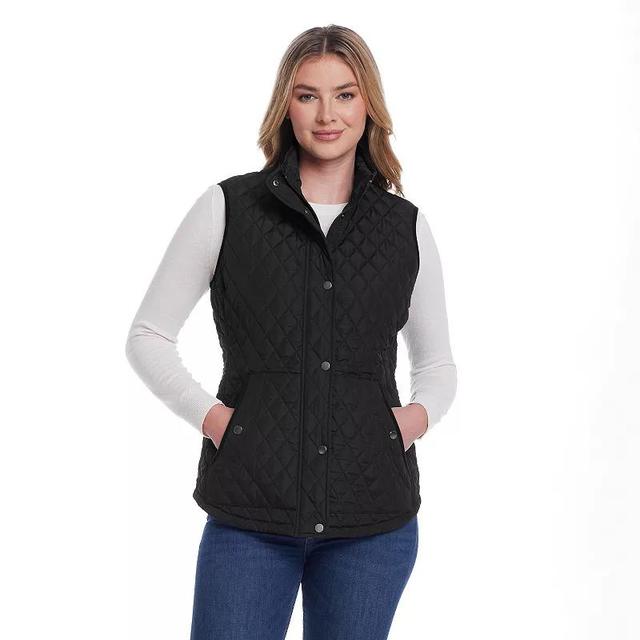 Womens Weathercast Corduroy Trimmed Quilted Vest Product Image