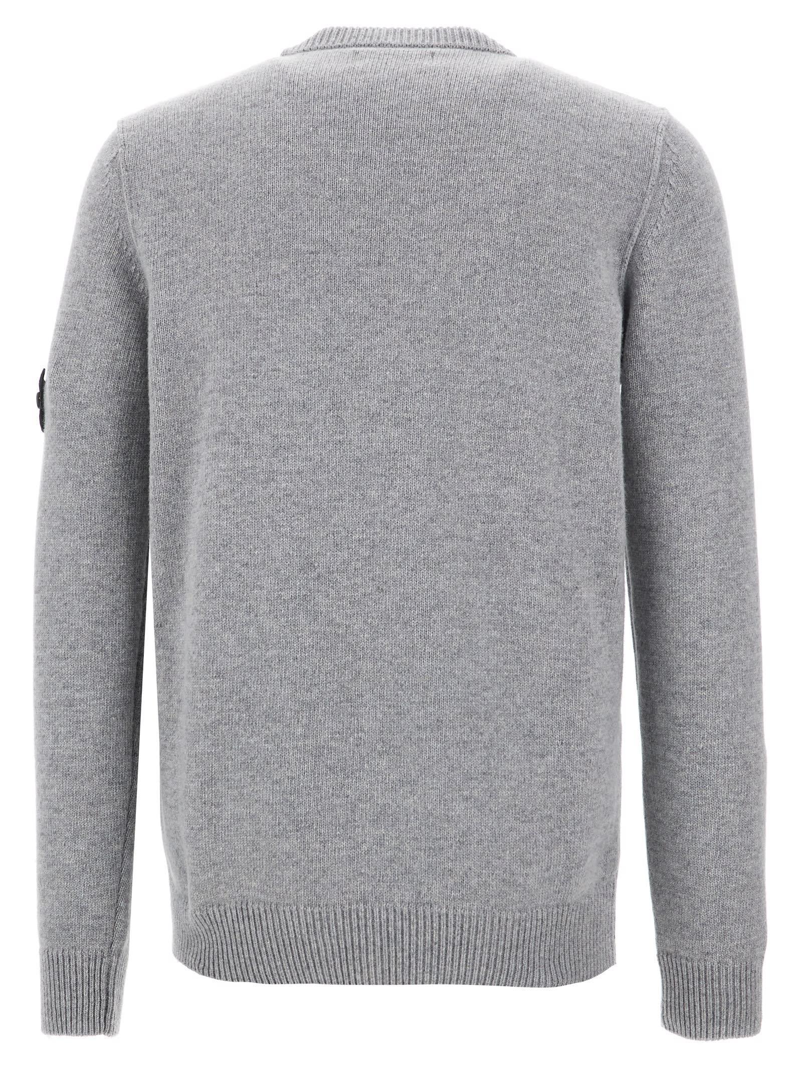 STONE ISLAND Logo Patch Sweater In Gray Product Image