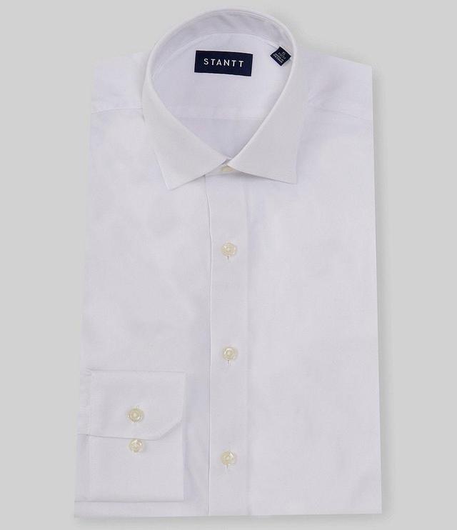 STANTT Performance Stretch Classic Fit Spread Collar Solid Twill Dress Shirt Product Image