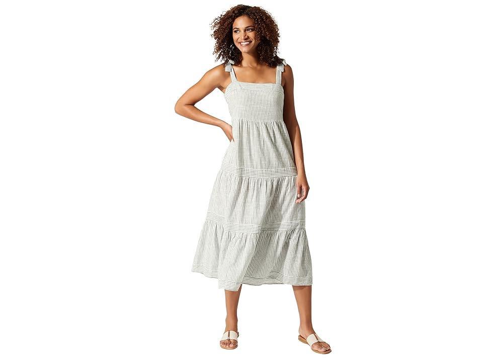 Tommy Bahama Shoreline Stampedripe Square Neck Dress (Tea Leaf) Women's Dress Product Image