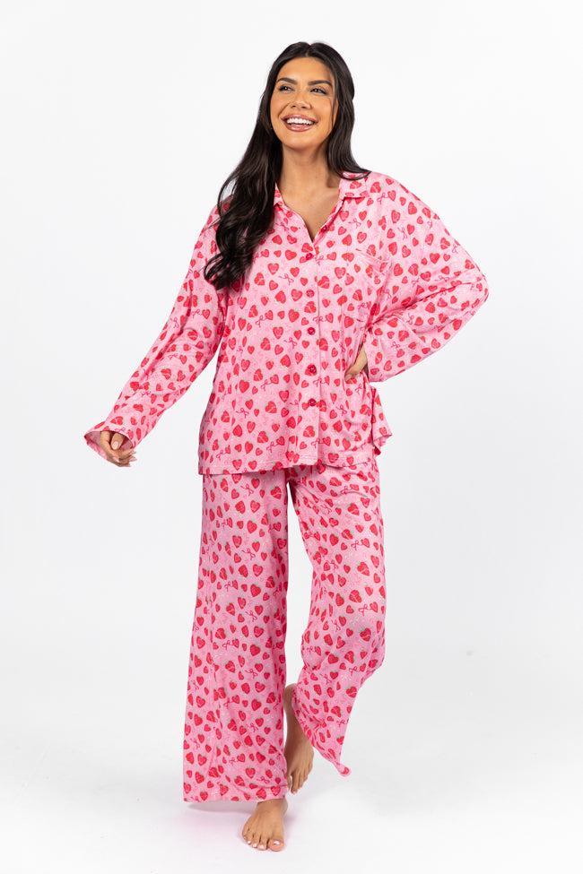 Sweet Dreams Strawberry Hearts Pajama Pants Product Image