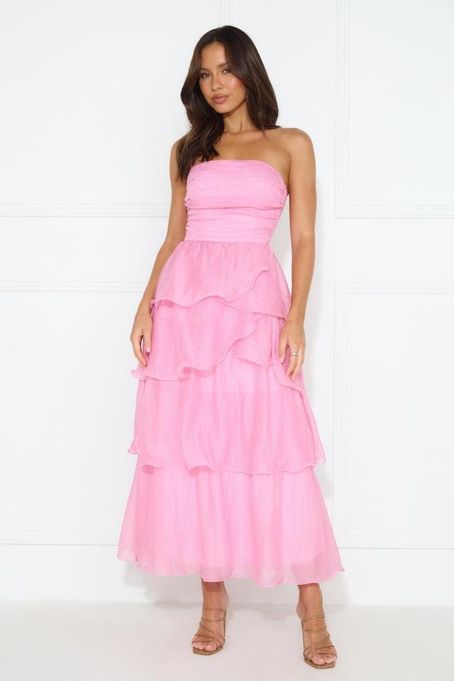 Number One Option Strapless Midi Dress Pink Product Image