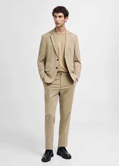 MANGO MAN - Slim-fit cotton suit pants beigeMen Product Image