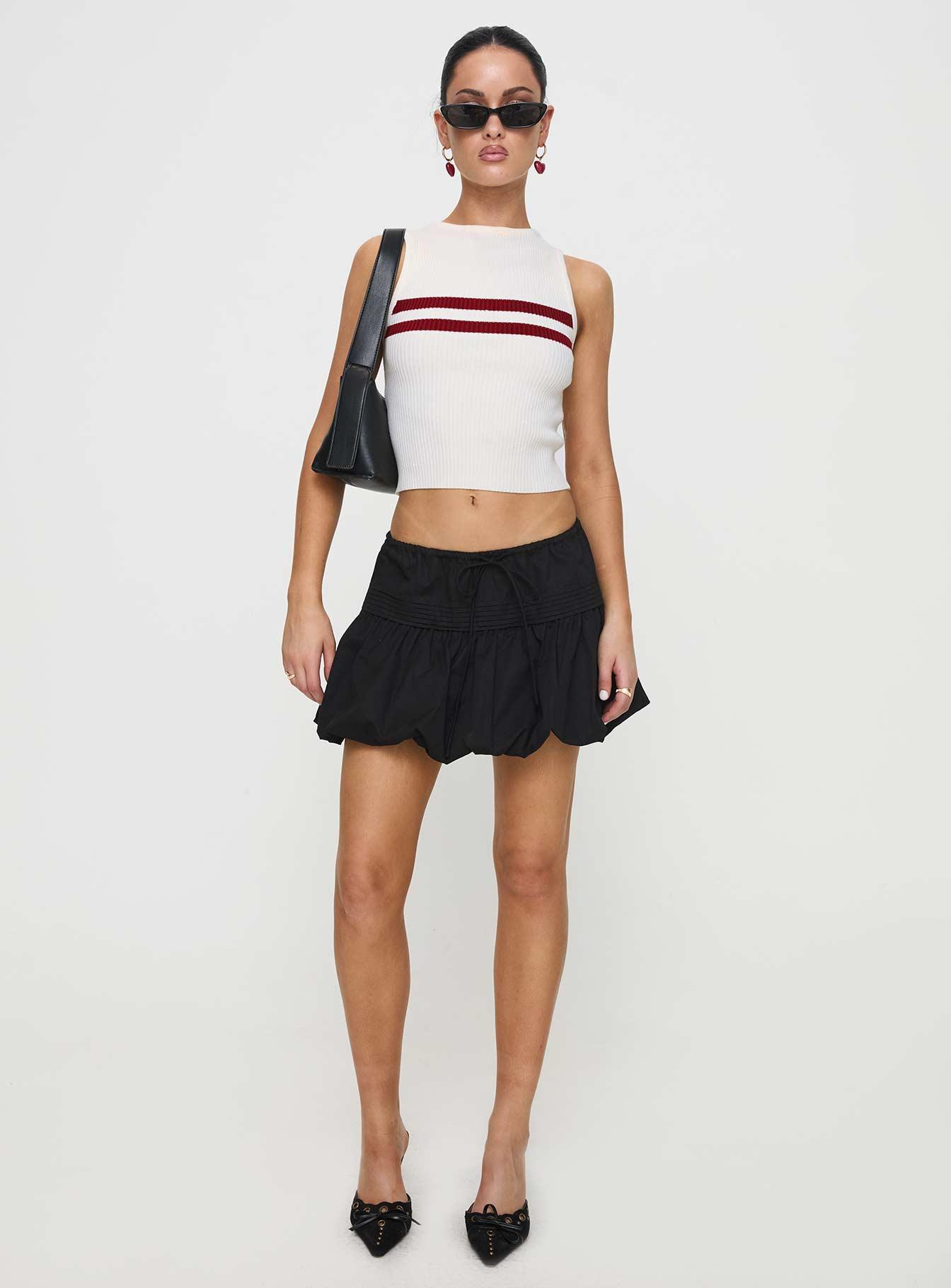 Dear London Bubble Hem Mini Skirt Black Product Image